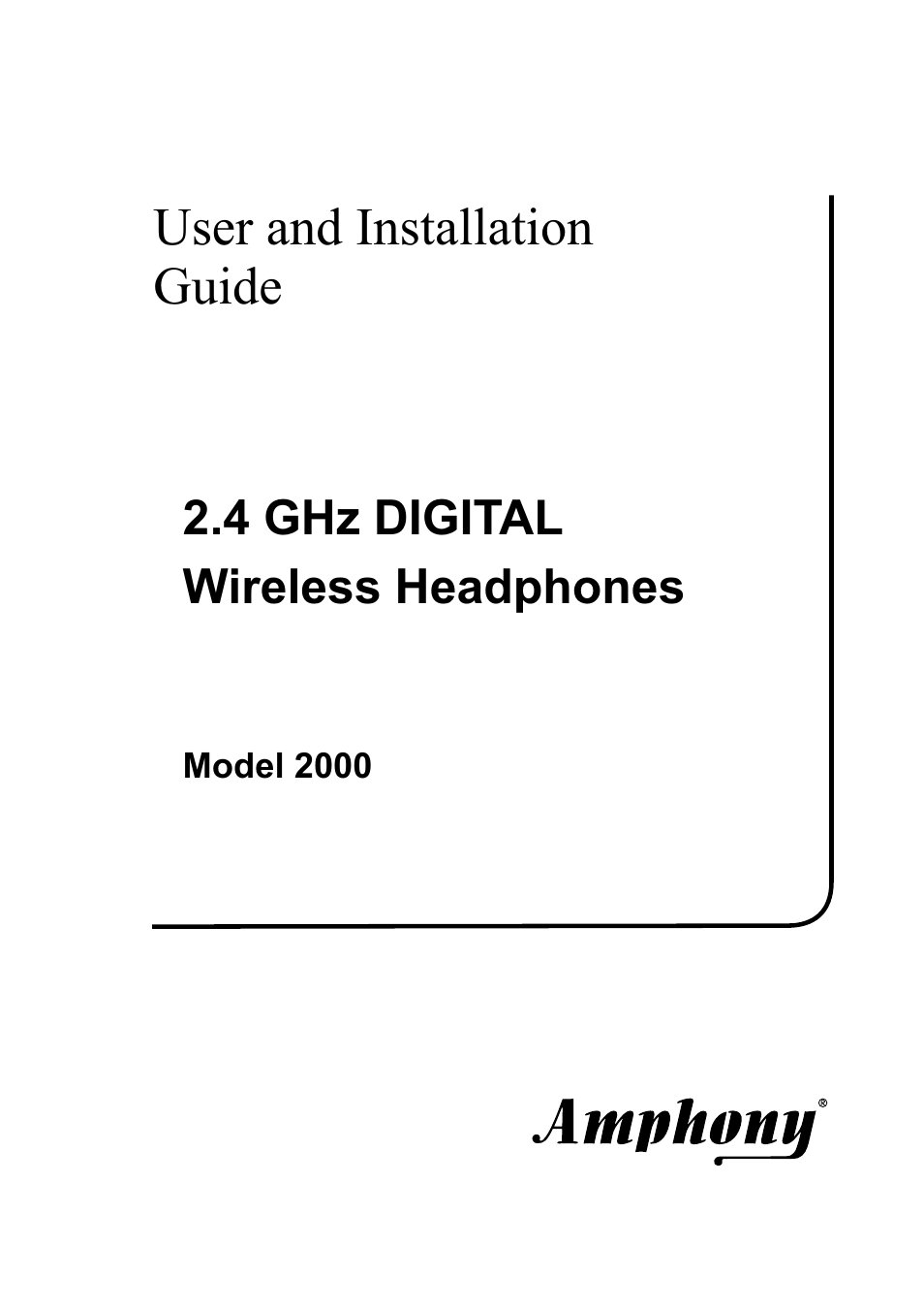 Amphony 2000 User Manual | 12 pages