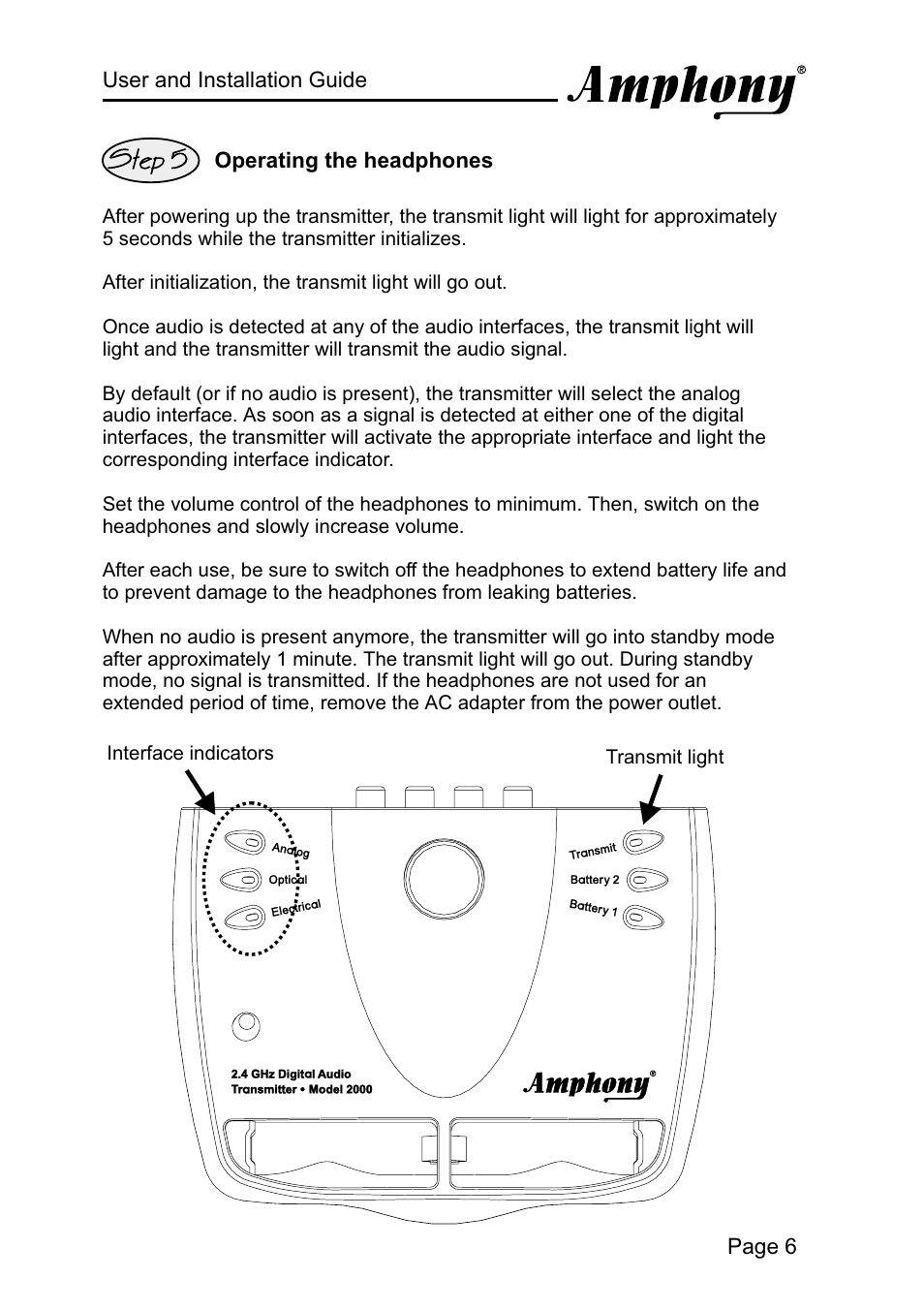 Step 5 | Amphony 2000 User Manual | Page 7 / 12