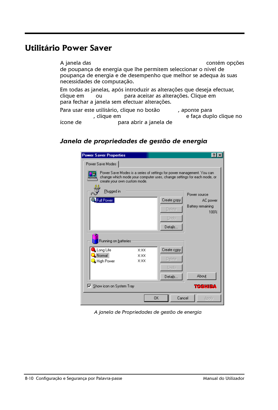 Utilitário power saver | Toshiba Satellite 2610 User Manual | Page 106 / 221