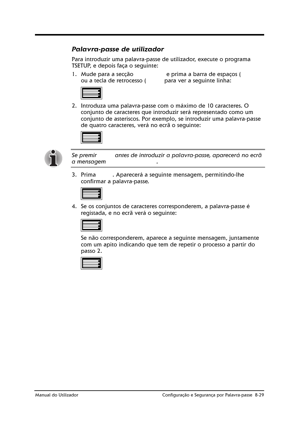 Palavra-passe de utilizador | Toshiba Satellite 2610 User Manual | Page 125 / 221