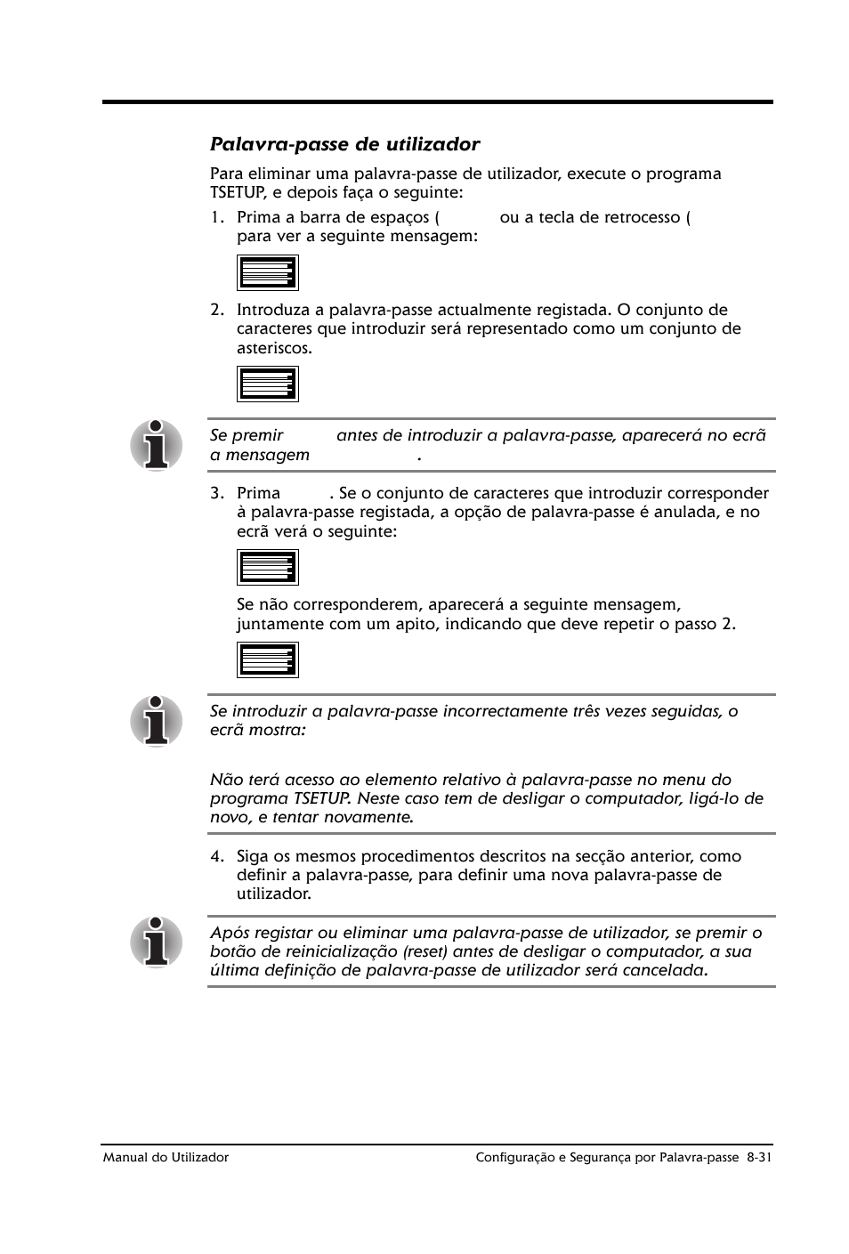 Palavra-passe de utilizador | Toshiba Satellite 2610 User Manual | Page 127 / 221