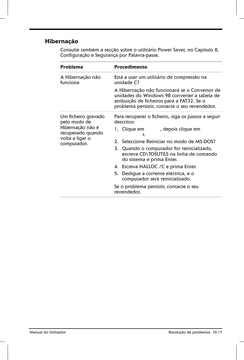 Hibernação | Toshiba Satellite 2610 User Manual | Page 160 / 221