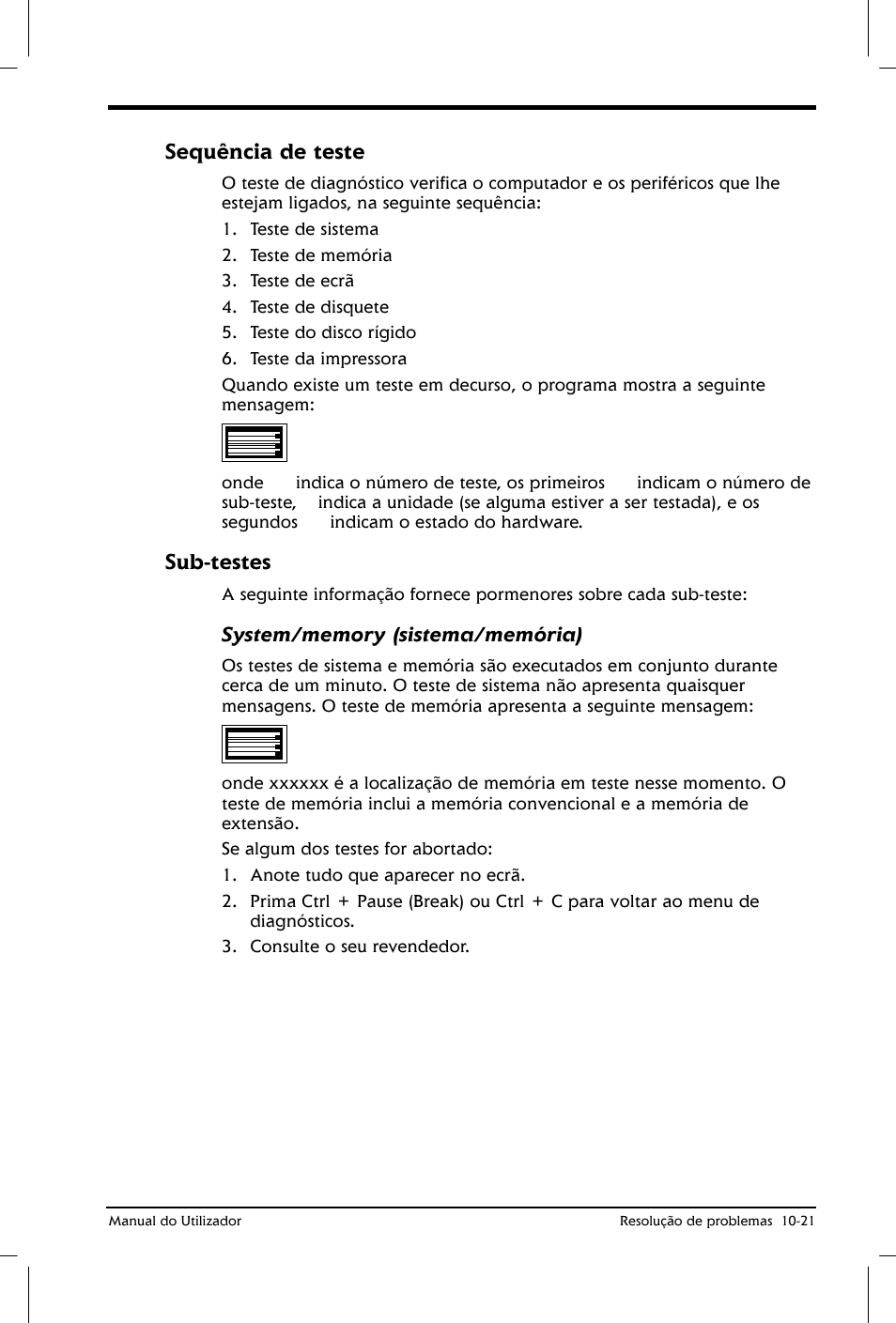 Sequência de teste, Sub-testes | Toshiba Satellite 2610 User Manual | Page 164 / 221