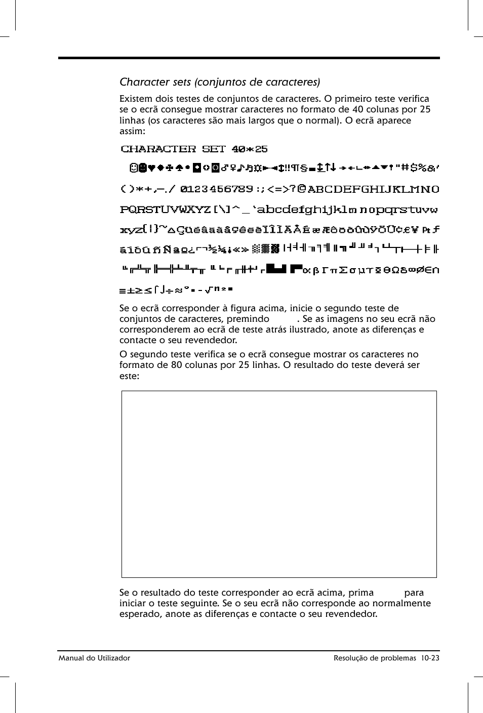 Character sets (conjuntos de caracteres) | Toshiba Satellite 2610 User Manual | Page 166 / 221