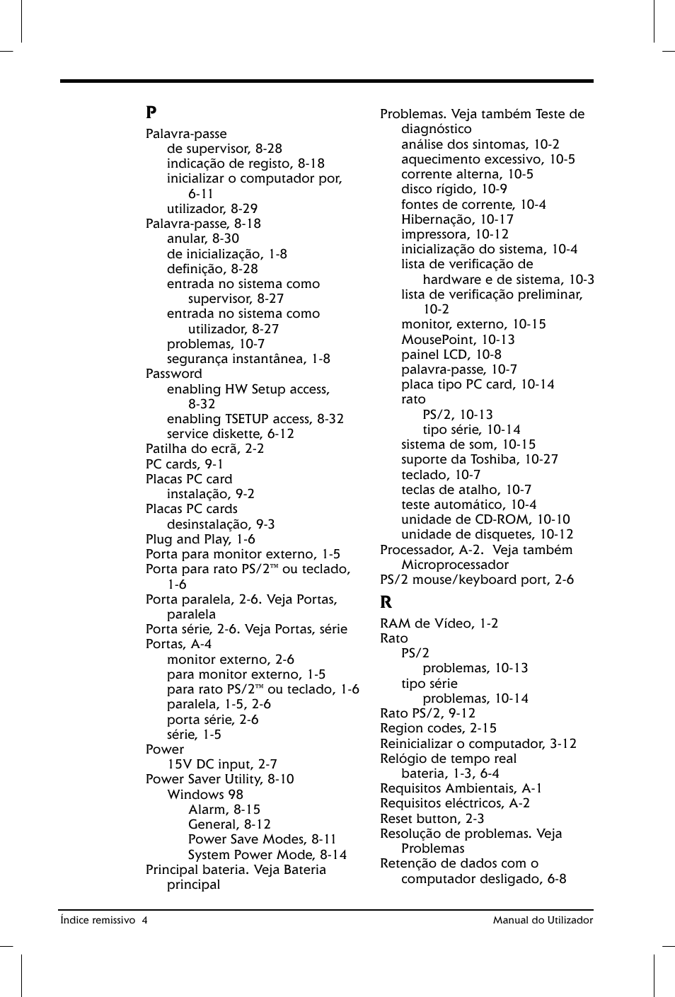 Toshiba Satellite 2610 User Manual | Page 219 / 221