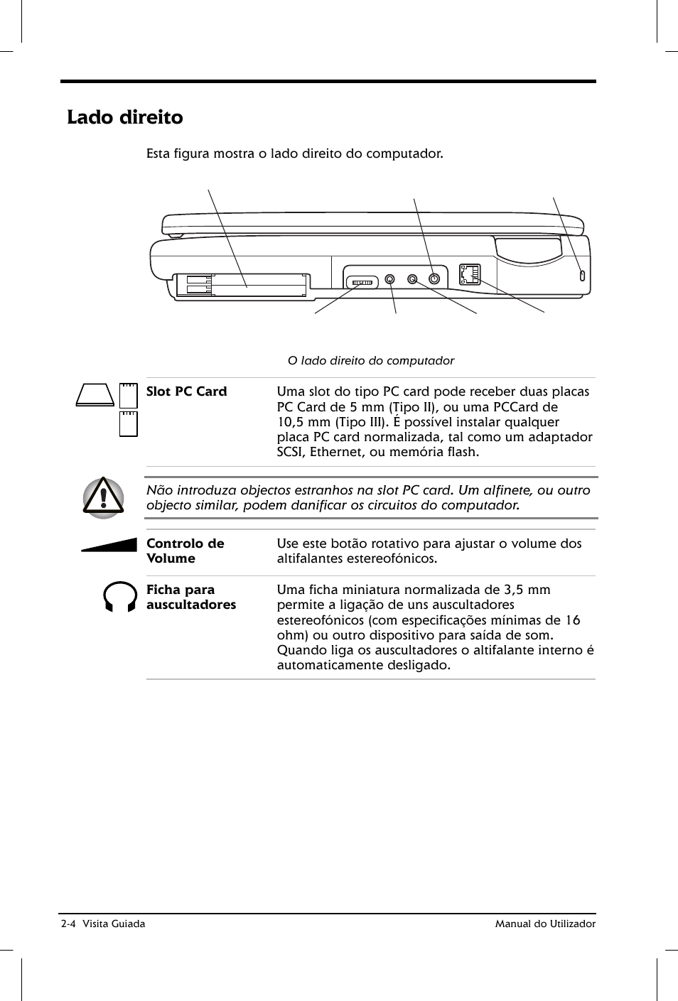 Lado direito | Toshiba Satellite 2610 User Manual | Page 33 / 221