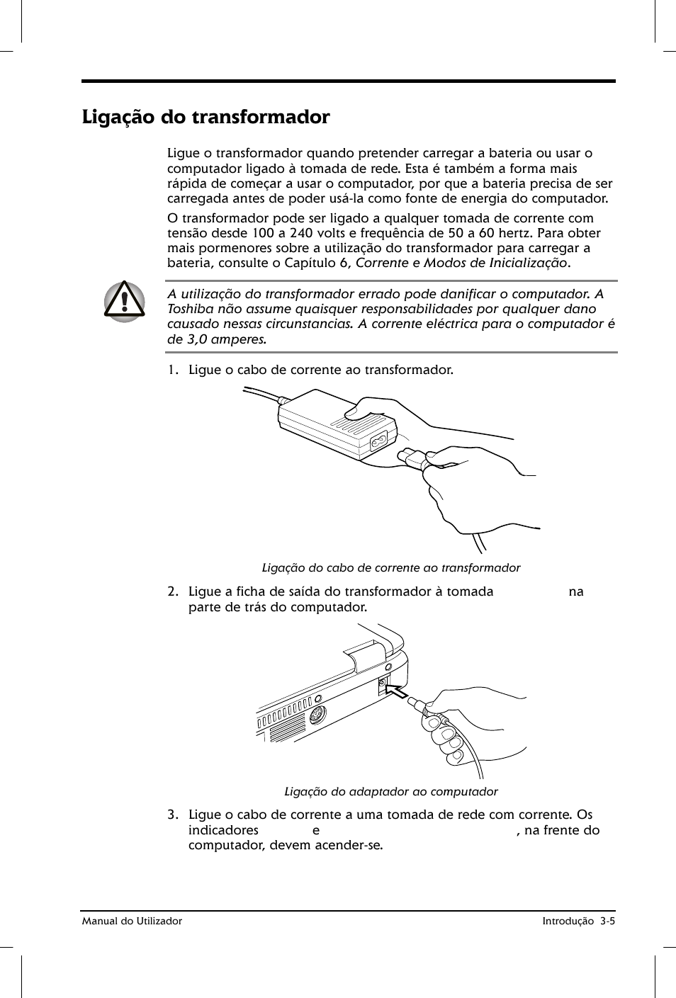 Ligação do transformador | Toshiba Satellite 2610 User Manual | Page 50 / 221