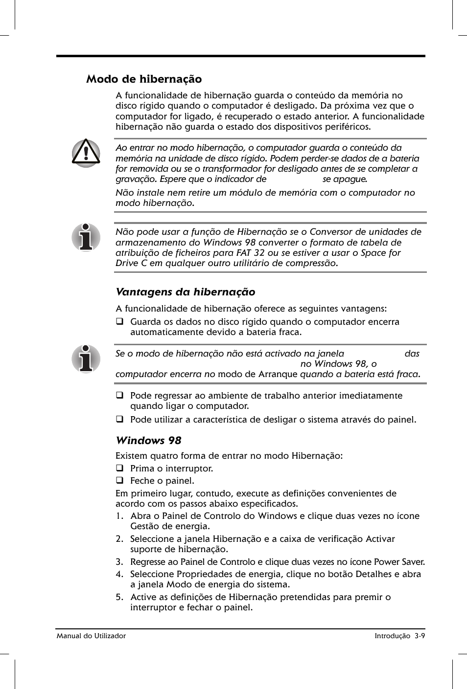 Modo de hibernação | Toshiba Satellite 2610 User Manual | Page 54 / 221
