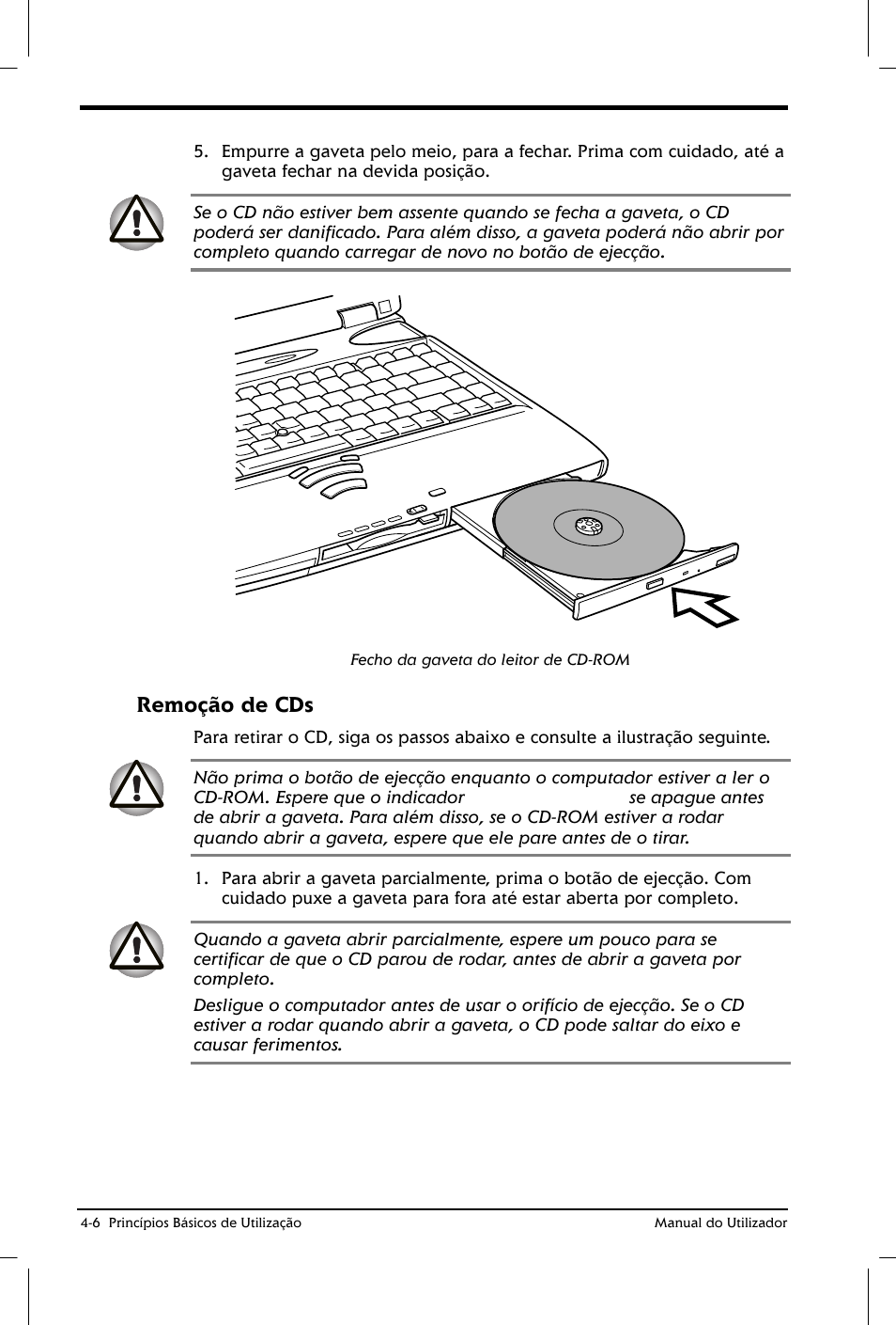 Remoção de cds | Toshiba Satellite 2610 User Manual | Page 64 / 221