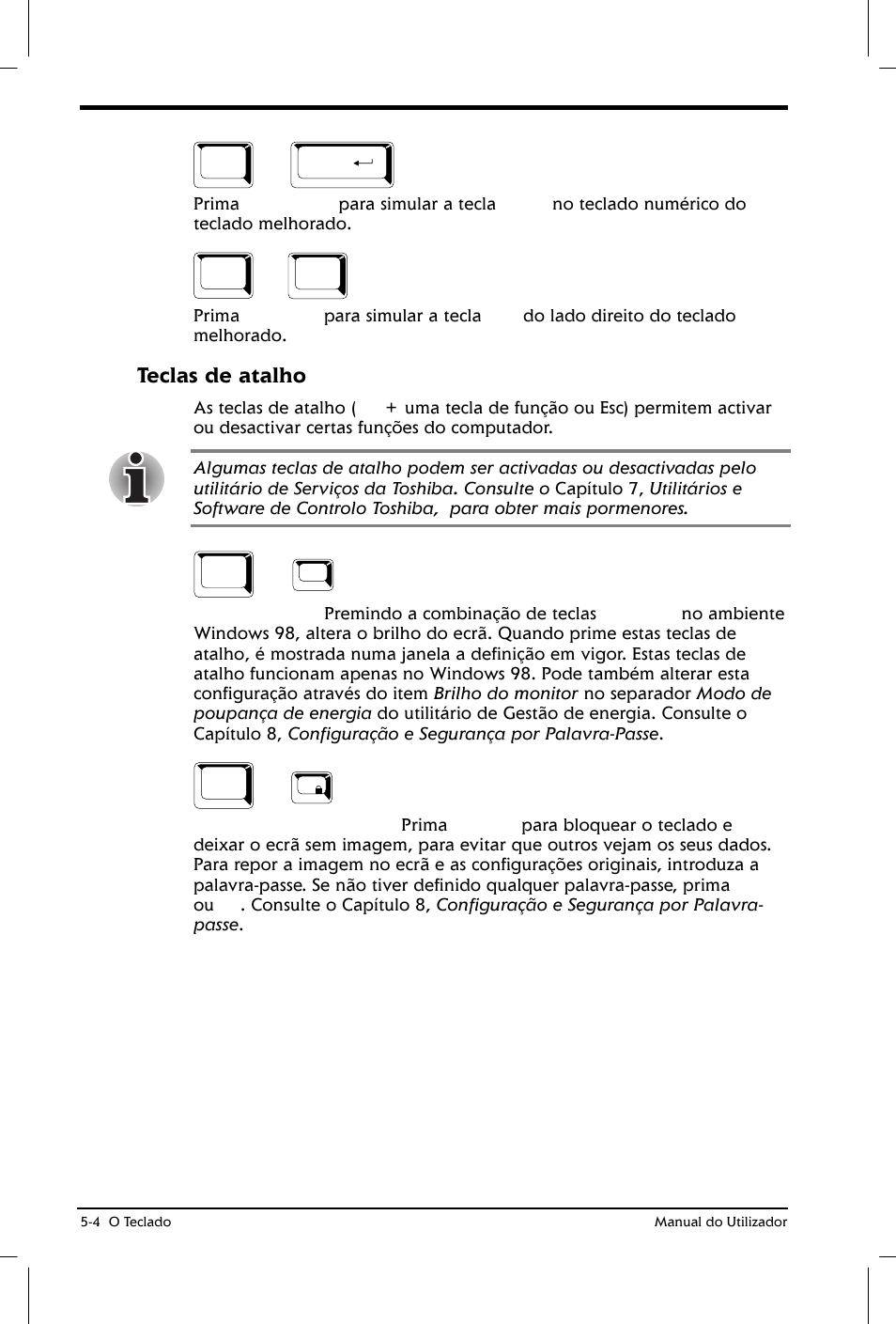 Teclas de atalho | Toshiba Satellite 2610 User Manual | Page 72 / 221