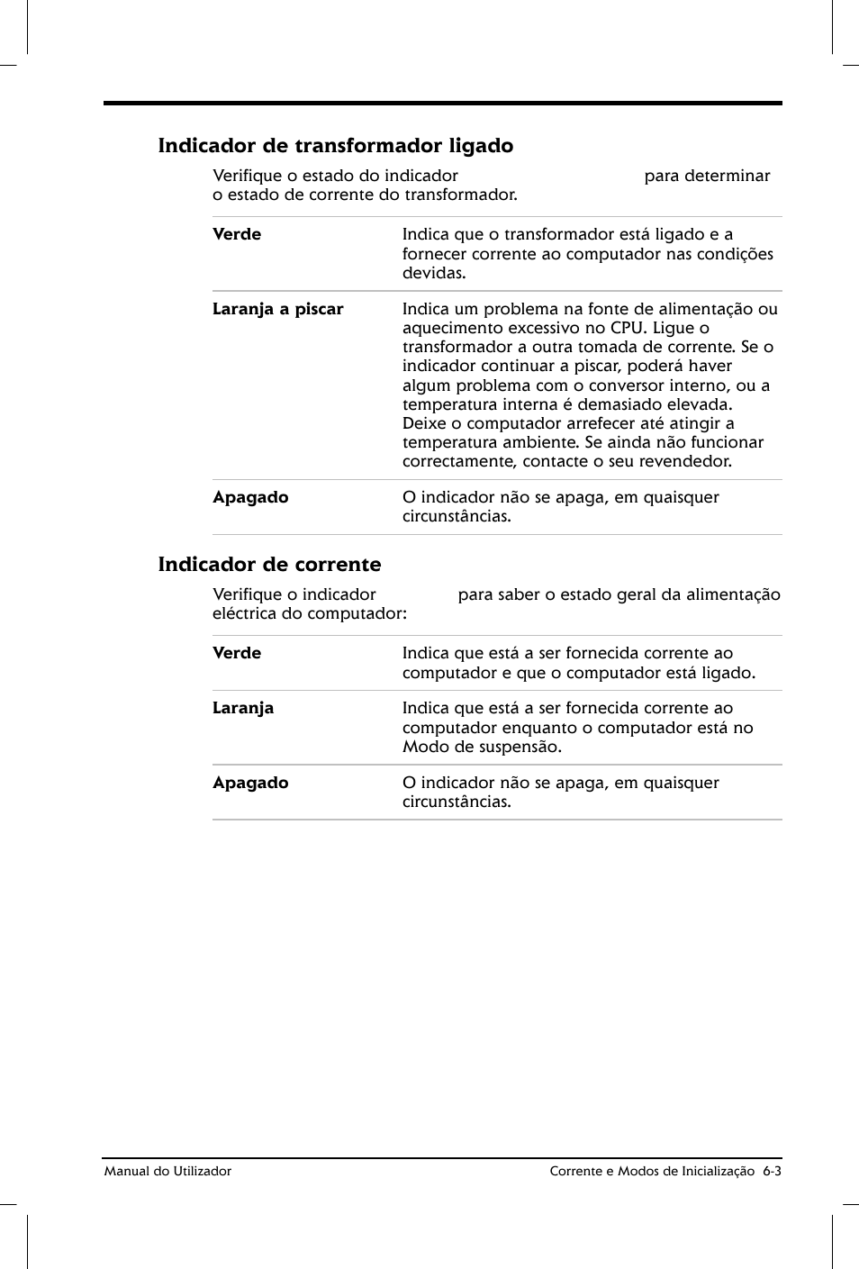 Indicador de transformador ligado, Indicador de corrente | Toshiba Satellite 2610 User Manual | Page 80 / 221