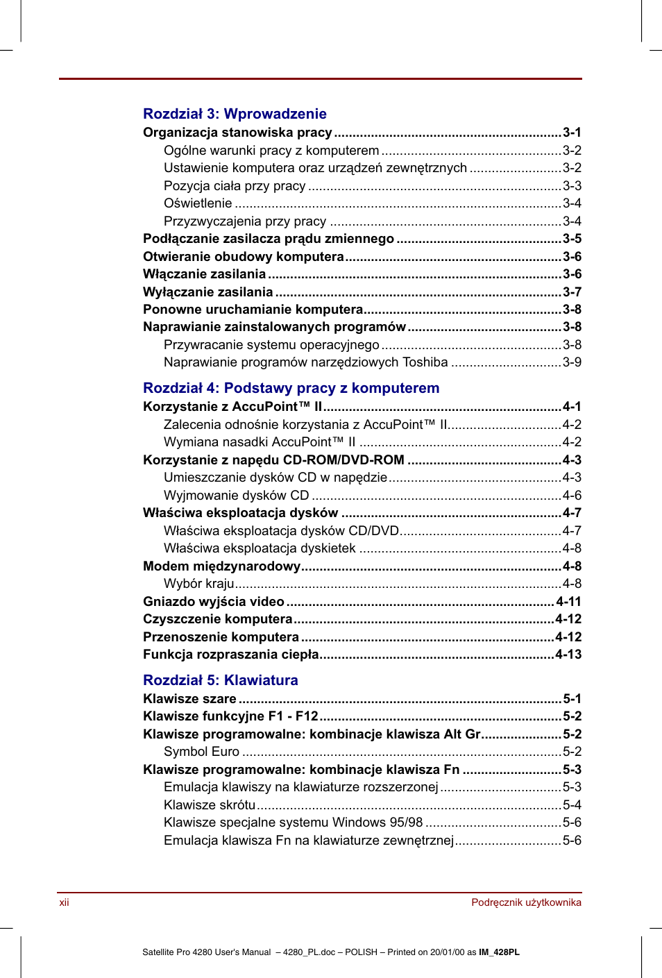 Toshiba Satellite Pro 4280 User Manual | Page 12 / 248