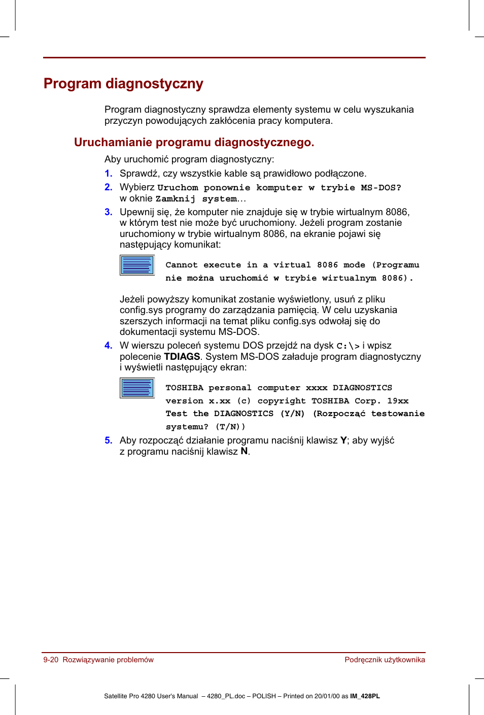 Program diagnostyczny, 7'*h, 7        i | Toshiba Satellite Pro 4280 User Manual | Page 180 / 248