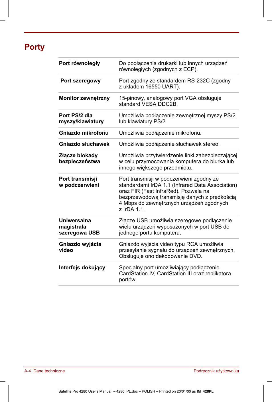 Toshiba Satellite Pro 4280 User Manual | Page 192 / 248