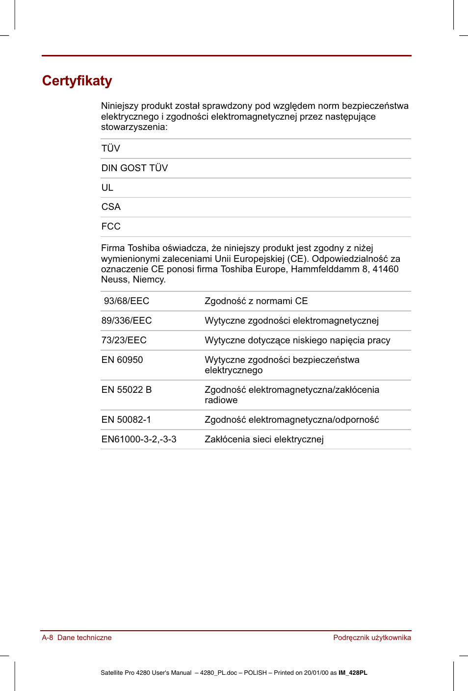 Toshiba Satellite Pro 4280 User Manual | Page 196 / 248