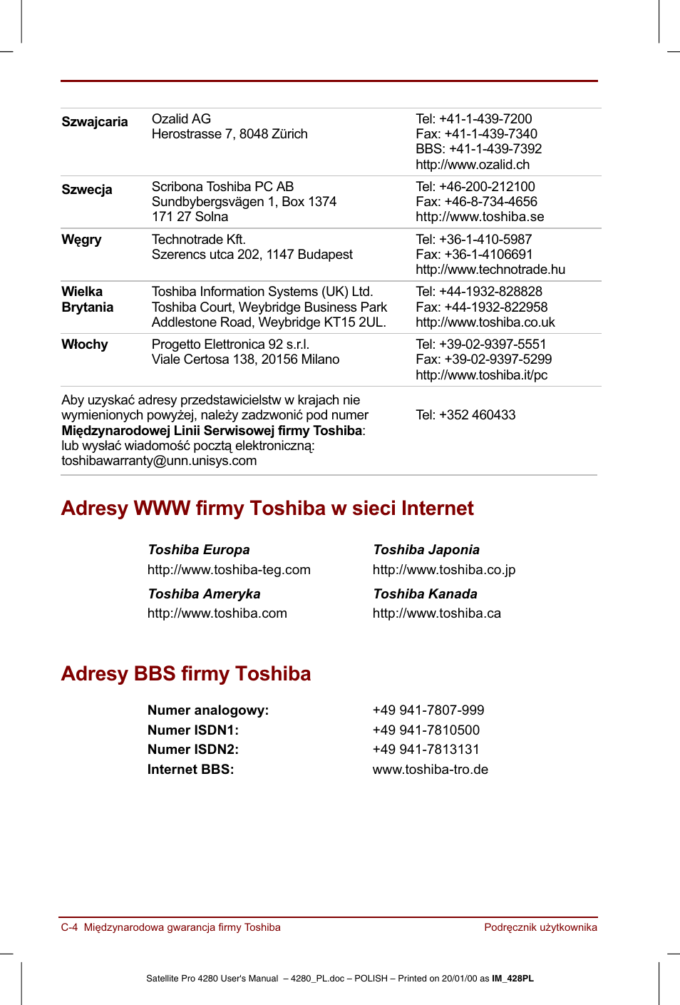 Toshiba Satellite Pro 4280 User Manual | Page 202 / 248