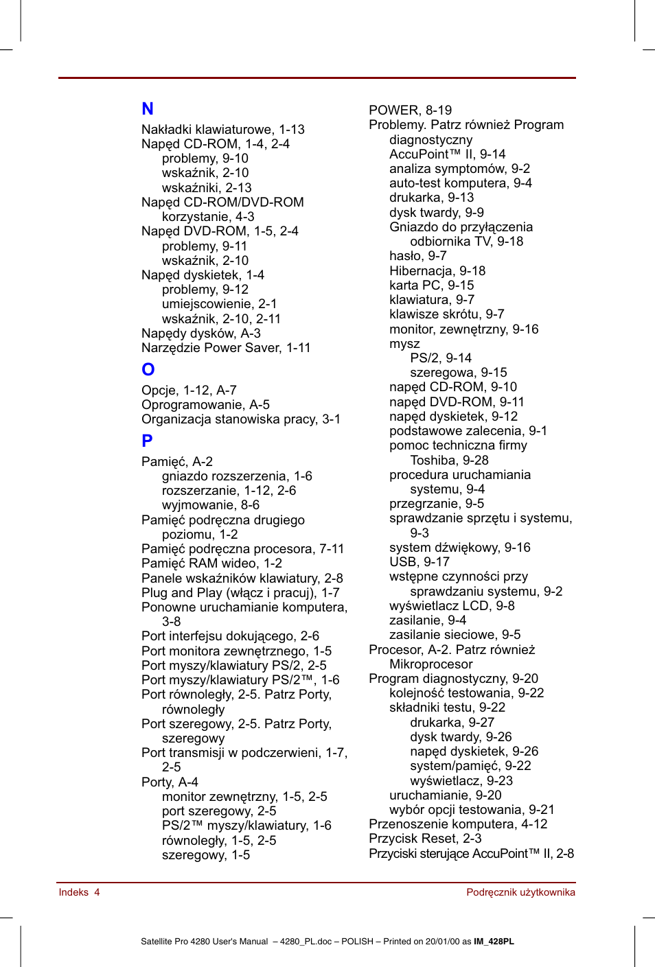 Toshiba Satellite Pro 4280 User Manual | Page 246 / 248