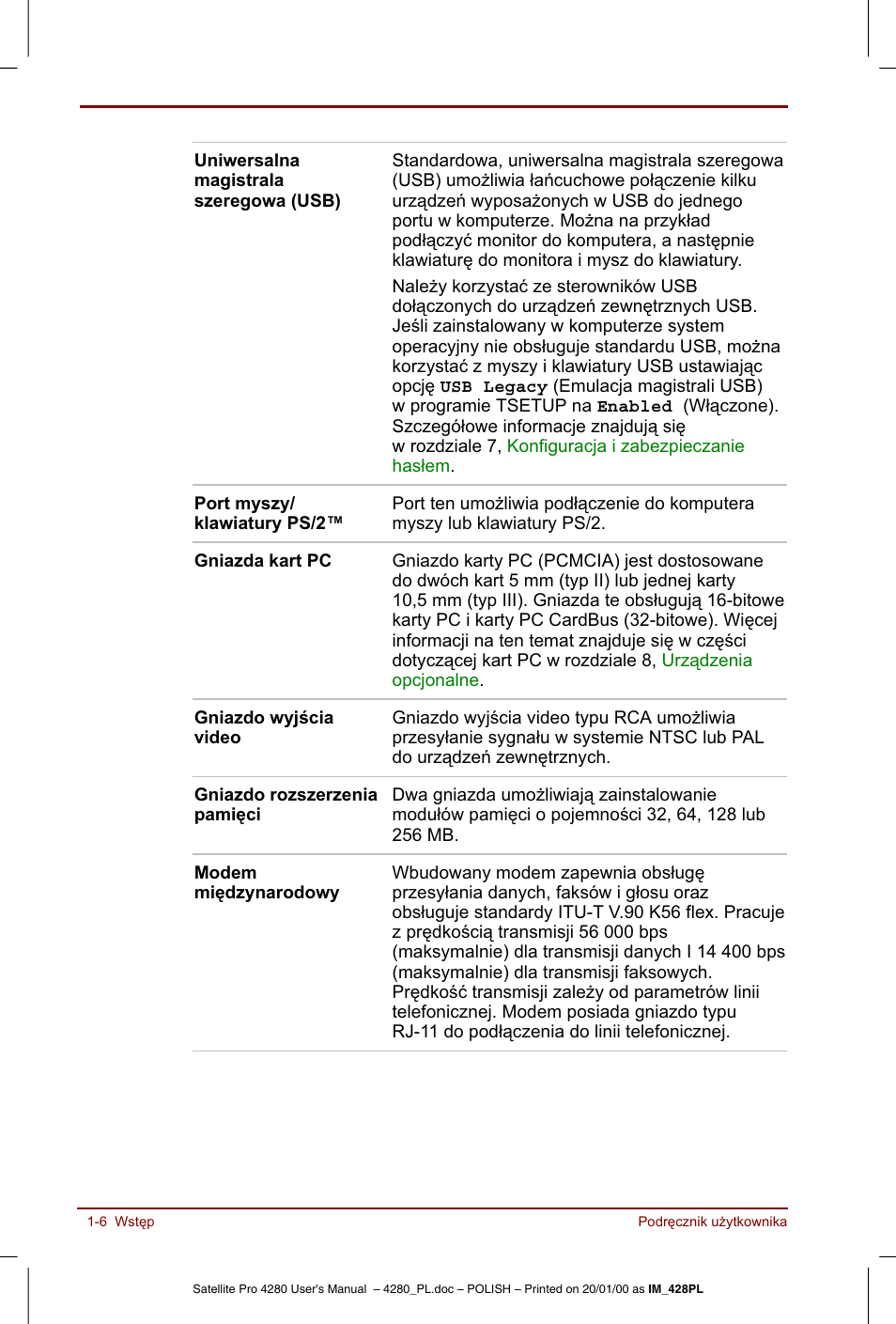 Toshiba Satellite Pro 4280 User Manual | Page 26 / 248