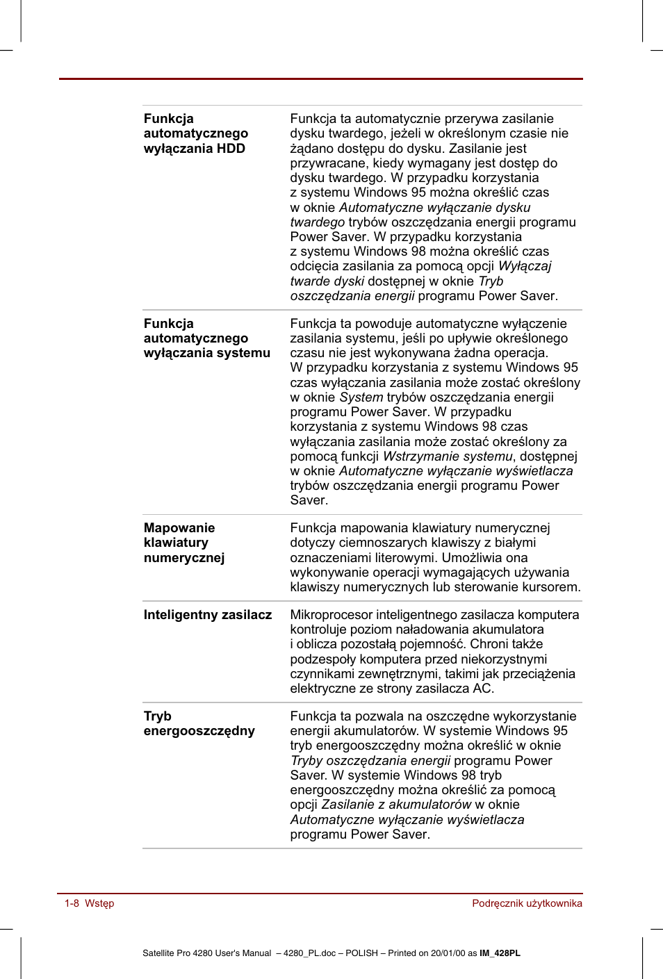 Toshiba Satellite Pro 4280 User Manual | Page 28 / 248