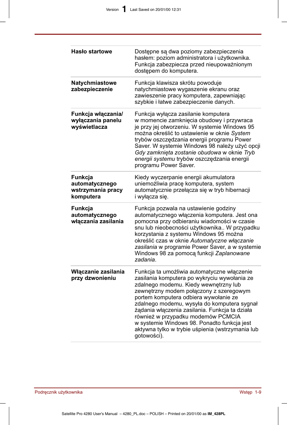 Toshiba Satellite Pro 4280 User Manual | Page 29 / 248