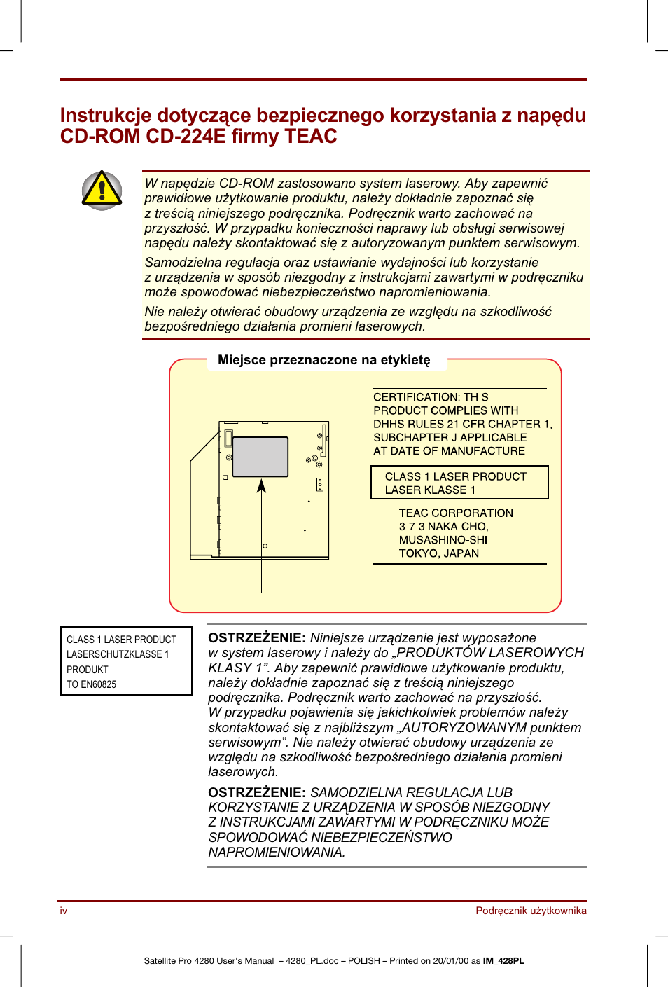 Toshiba Satellite Pro 4280 User Manual | Page 4 / 248