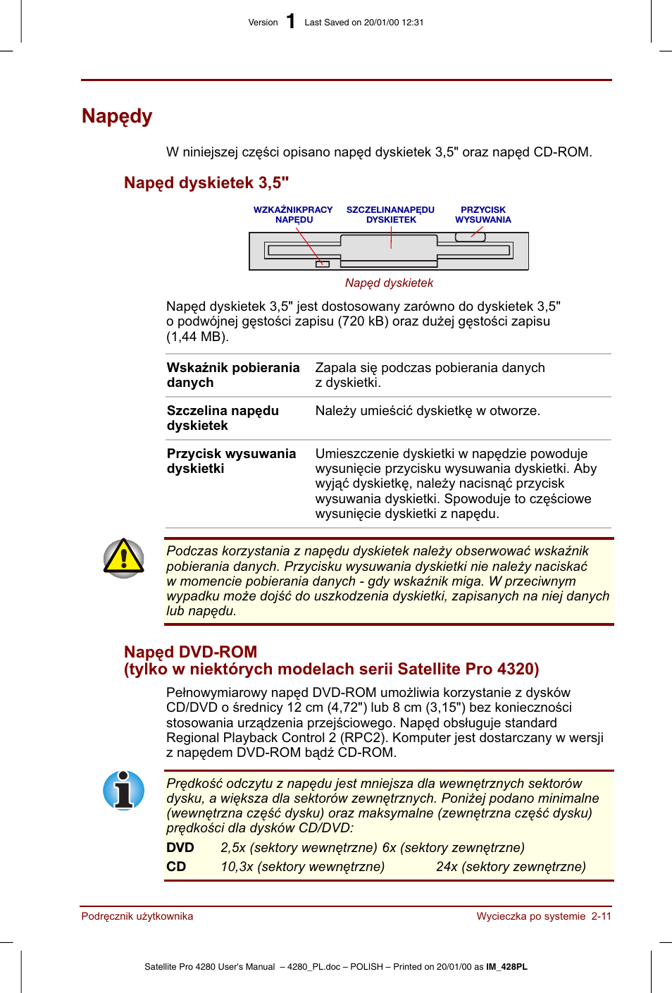 Napedy | Toshiba Satellite Pro 4280 User Manual | Page 45 / 248