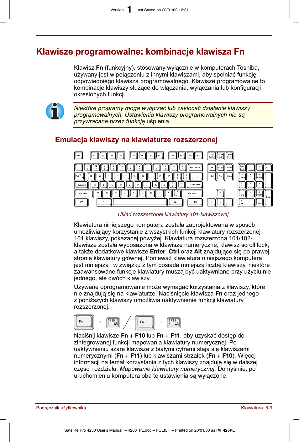 Klawisze programowalne: kombinacje klawisza fn, A     8 | Toshiba Satellite Pro 4280 User Manual | Page 75 / 248