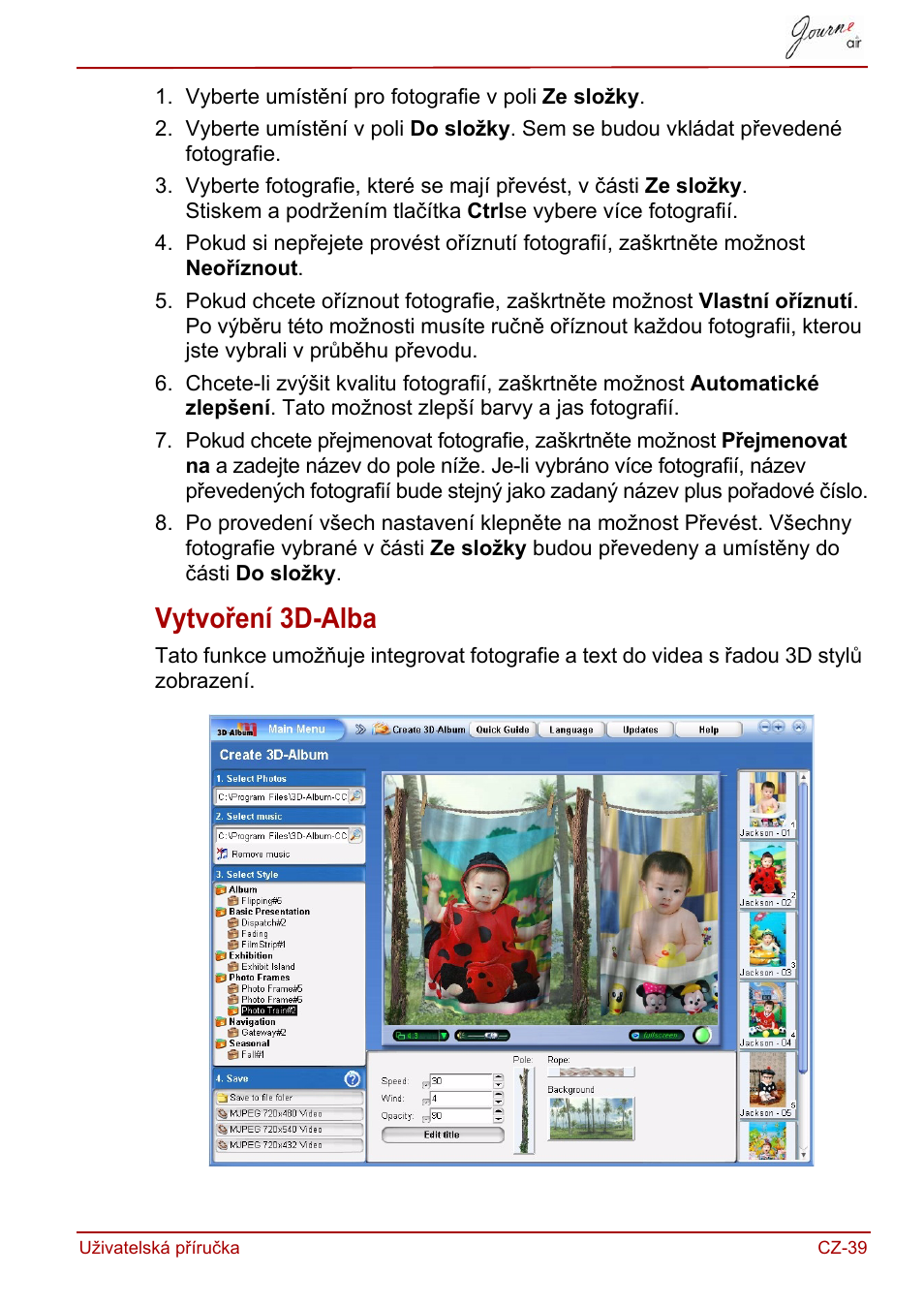 Vytvoření 3d-alba | Toshiba JournE Air800-801 User Manual | Page 101 / 829