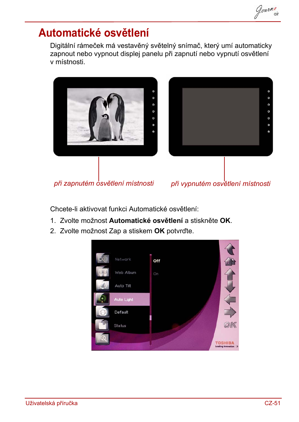 Automatické osvětlení | Toshiba JournE Air800-801 User Manual | Page 113 / 829