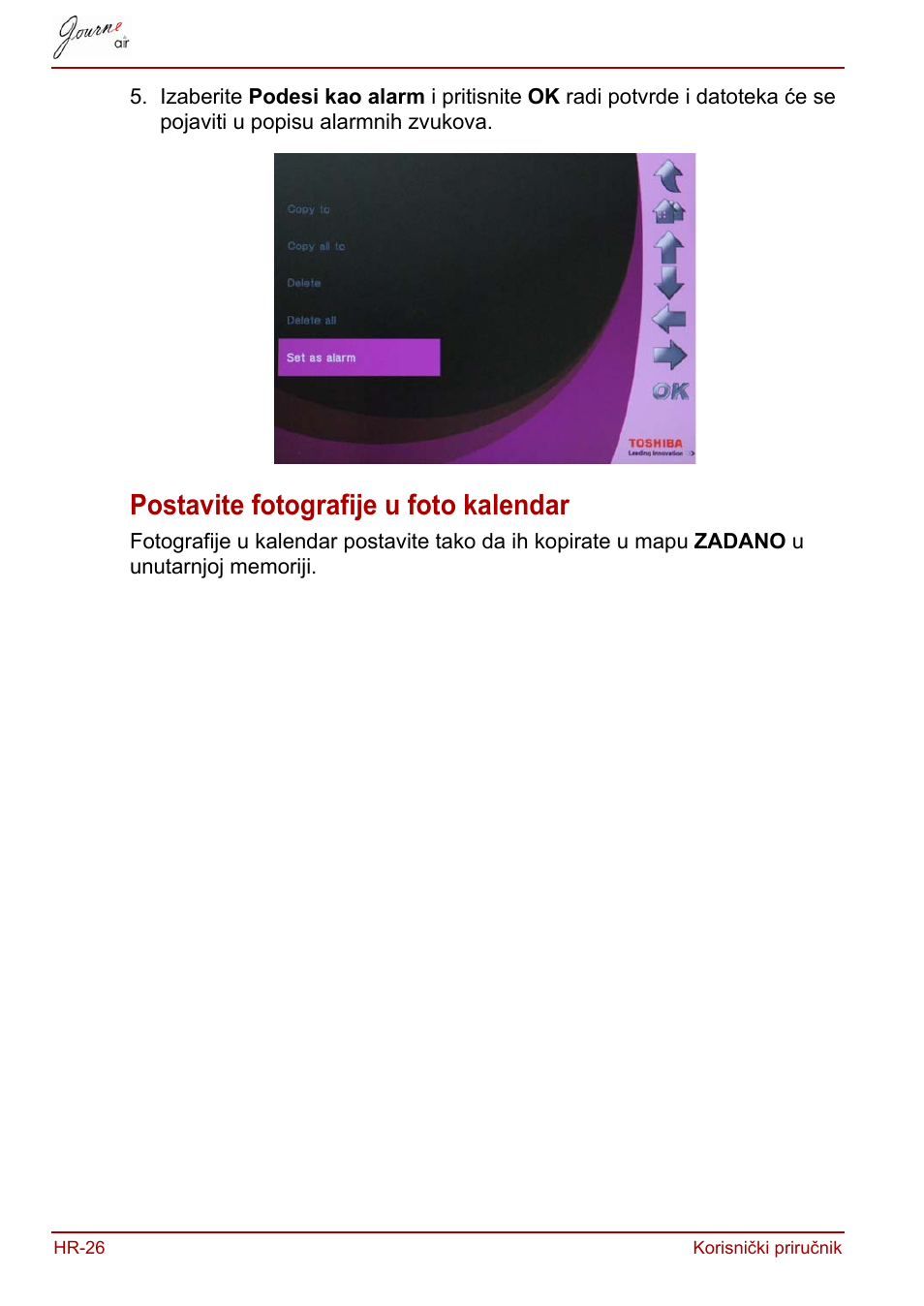 Postavite fotografije u foto kalendar | Toshiba JournE Air800-801 User Manual | Page 280 / 829