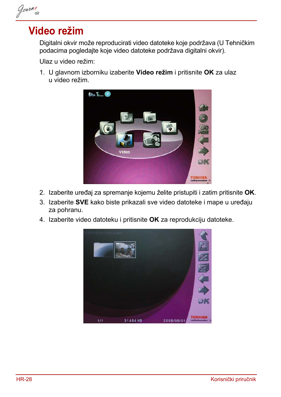 Video režim | Toshiba JournE Air800-801 User Manual | Page 282 / 829