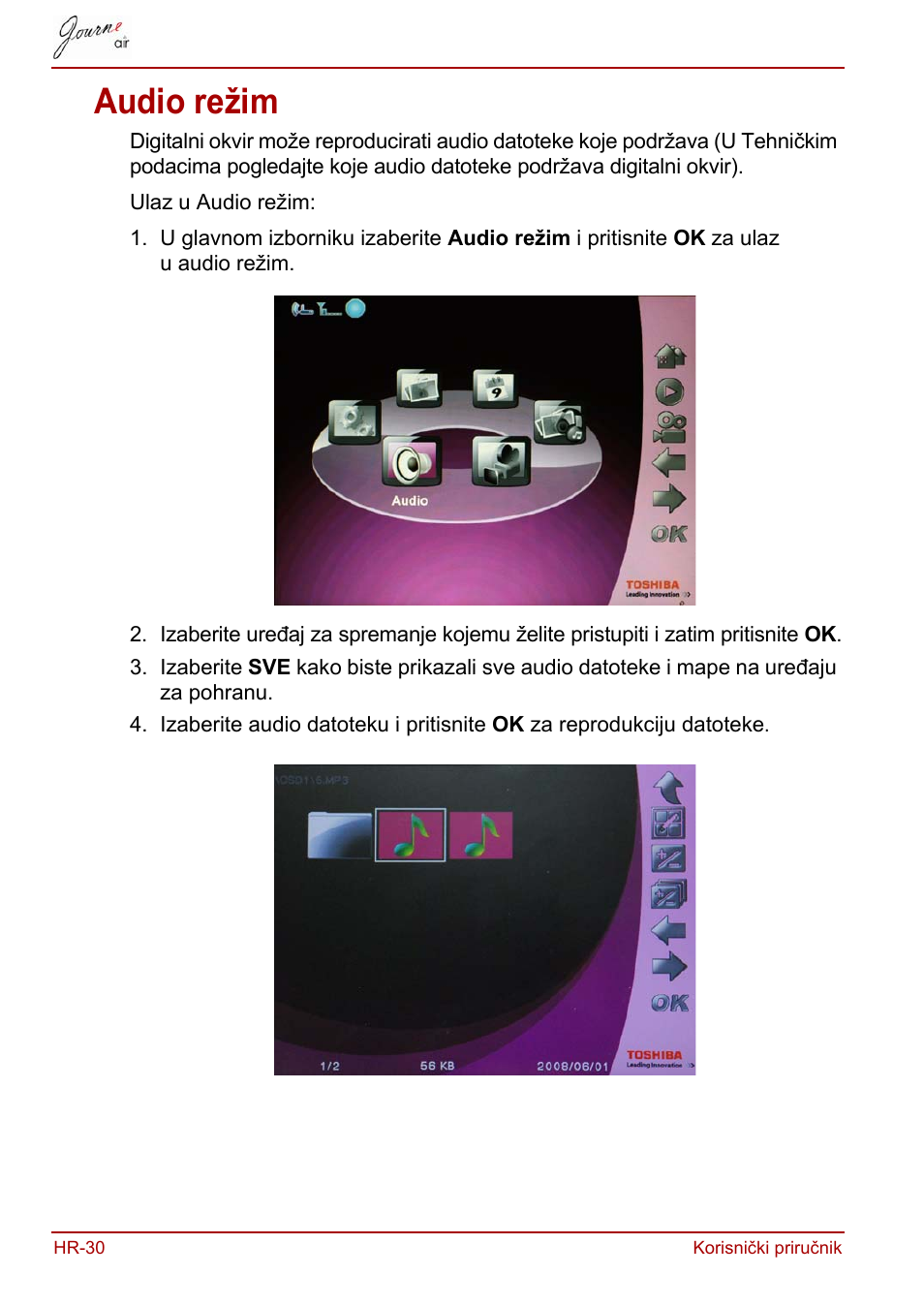 Audio režim | Toshiba JournE Air800-801 User Manual | Page 284 / 829