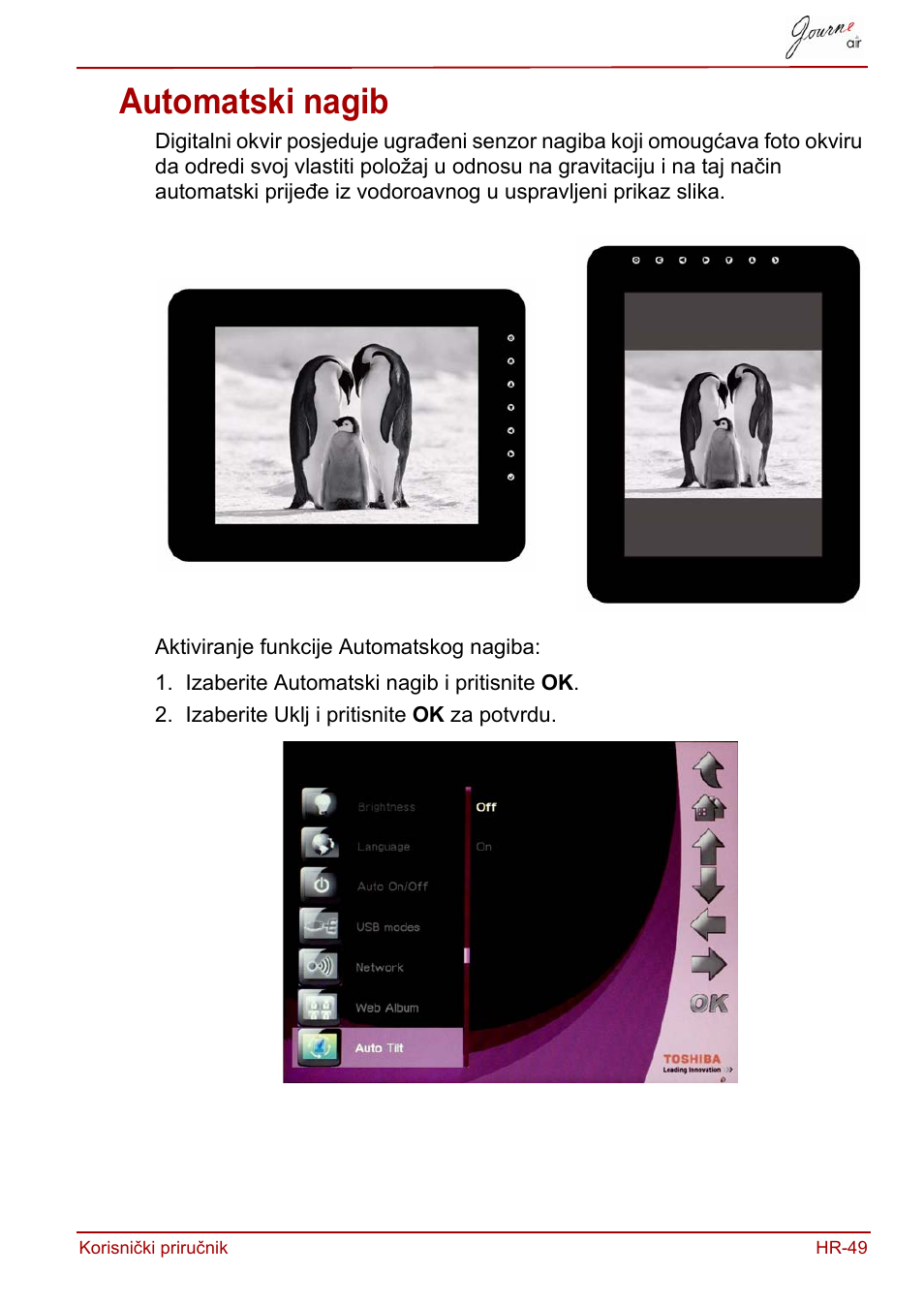 Automatski nagib | Toshiba JournE Air800-801 User Manual | Page 303 / 829