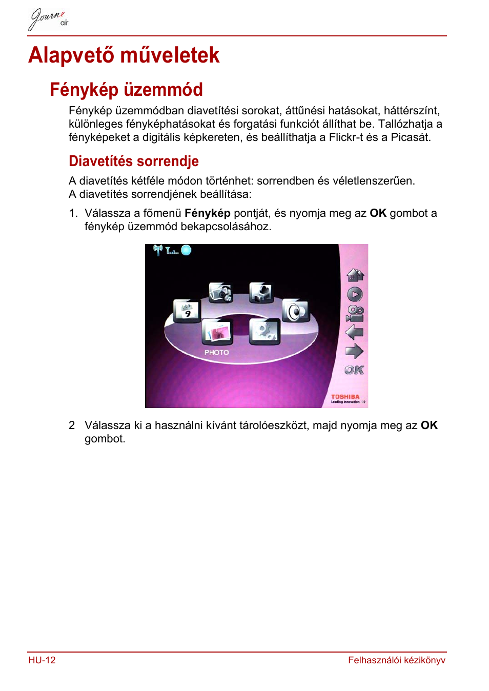 Alapvető műveletek, Fénykép üzemmód, Diavetítés sorrendje | Toshiba JournE Air800-801 User Manual | Page 328 / 829