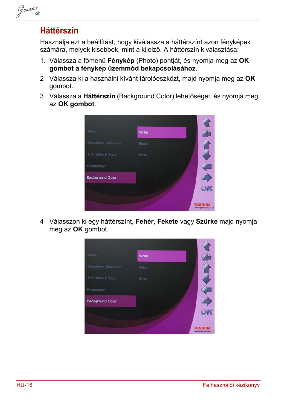 Háttérszín | Toshiba JournE Air800-801 User Manual | Page 332 / 829