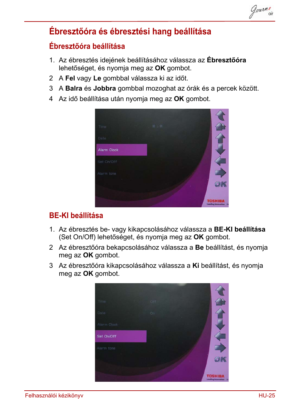 Ébresztőóra és ébresztési hang beállítása | Toshiba JournE Air800-801 User Manual | Page 341 / 829