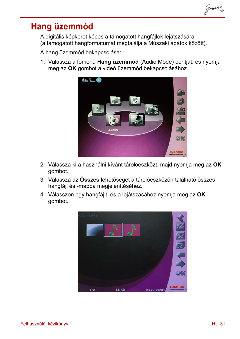 Hang üzemmód | Toshiba JournE Air800-801 User Manual | Page 347 / 829