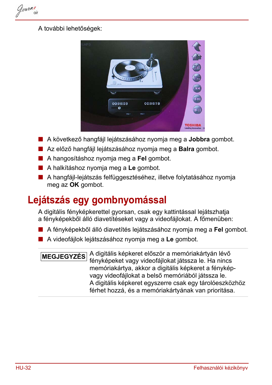 Lejátszás egy gombnyomással | Toshiba JournE Air800-801 User Manual | Page 348 / 829