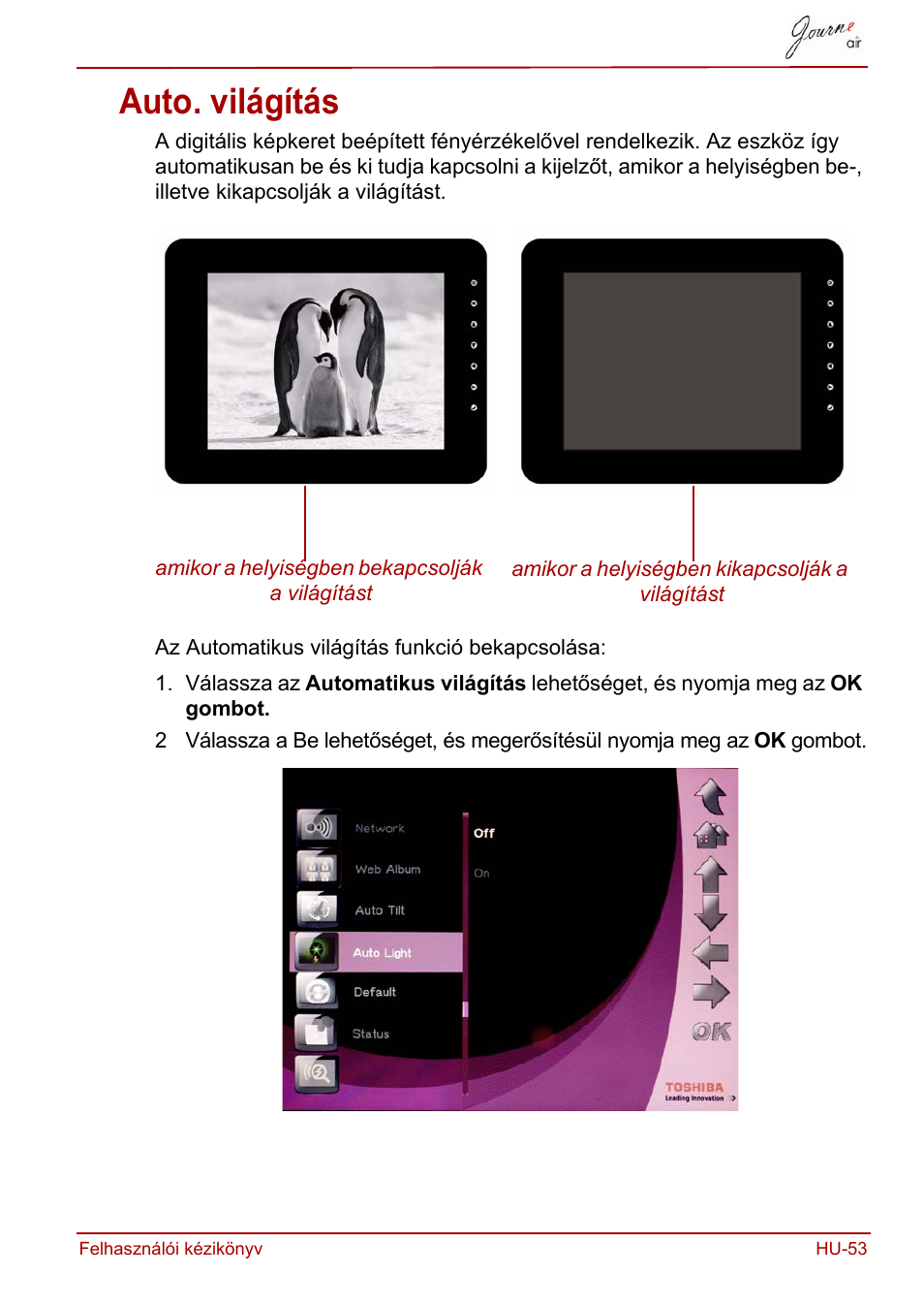 Auto. világítás | Toshiba JournE Air800-801 User Manual | Page 369 / 829