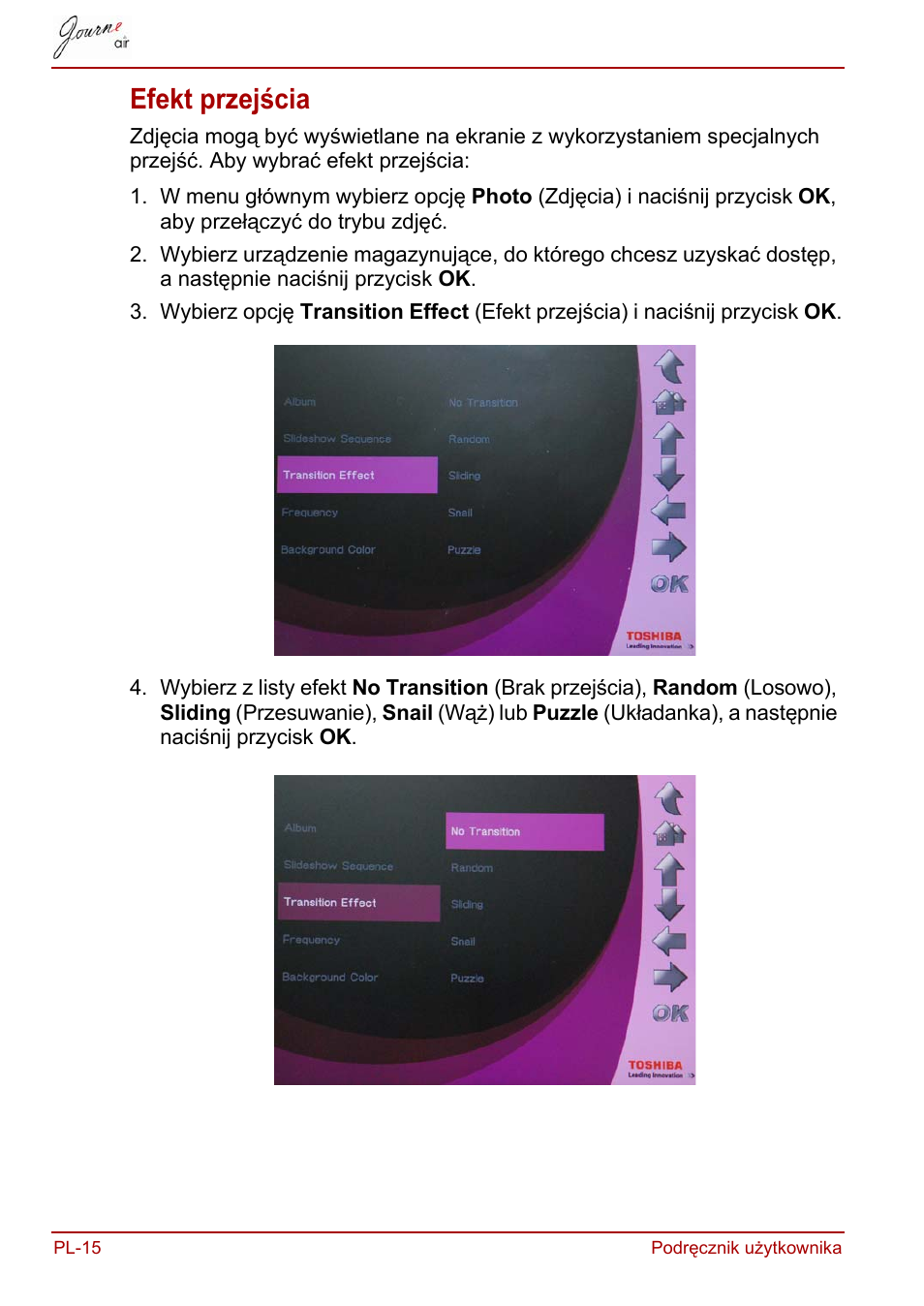 Efekt przejścia | Toshiba JournE Air800-801 User Manual | Page 396 / 829