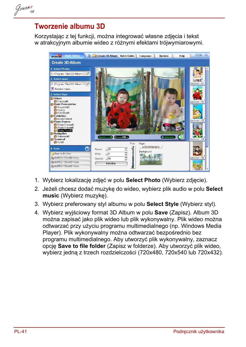 Tworzenie albumu 3d | Toshiba JournE Air800-801 User Manual | Page 422 / 829