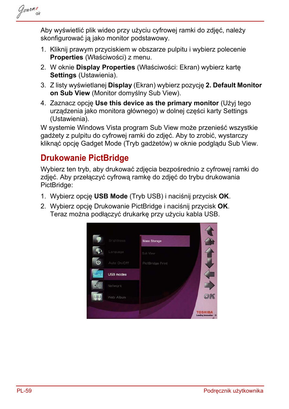 Drukowanie pictbridge | Toshiba JournE Air800-801 User Manual | Page 440 / 829