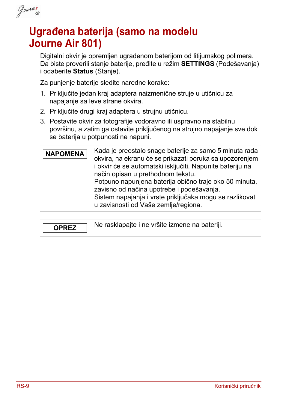 Ugrađena baterija (samo na modelu journe air 801) | Toshiba JournE Air800-801 User Manual | Page 456 / 829