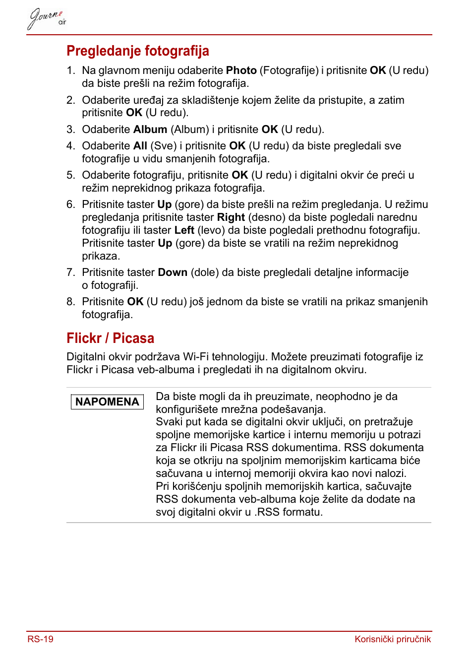 Pregledanje fotografija, Flickr / picasa, Pregledanje fotografija flickr / picasa | Toshiba JournE Air800-801 User Manual | Page 466 / 829