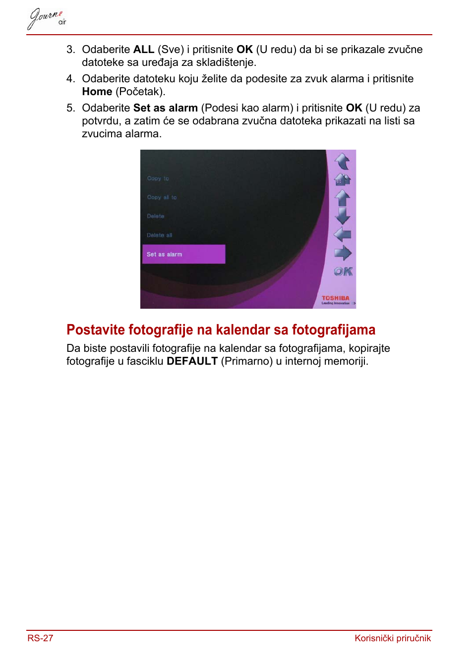 Postavite fotografije na kalendar sa fotografijama | Toshiba JournE Air800-801 User Manual | Page 474 / 829