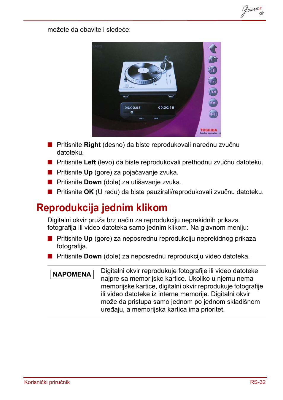 Reprodukcija jednim klikom | Toshiba JournE Air800-801 User Manual | Page 479 / 829