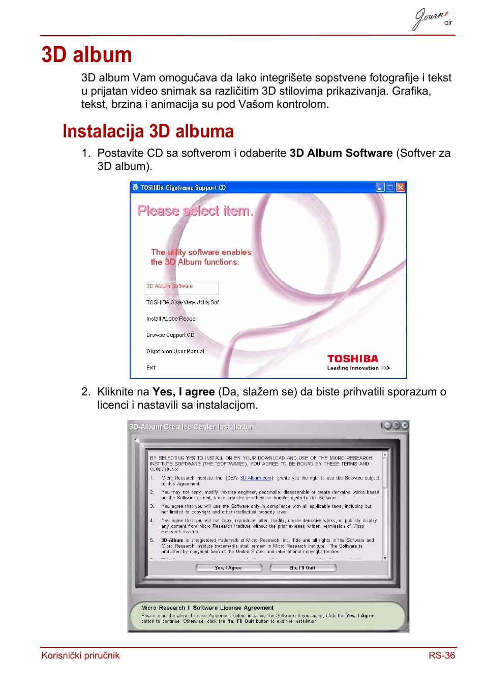 3d album, Instalacija 3d albuma | Toshiba JournE Air800-801 User Manual | Page 483 / 829