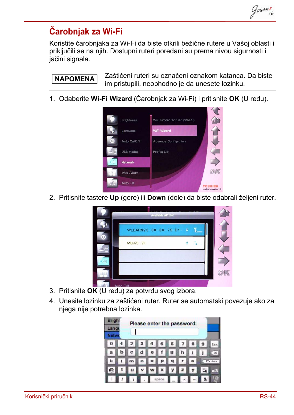 Čarobnjak za wi-fi | Toshiba JournE Air800-801 User Manual | Page 491 / 829