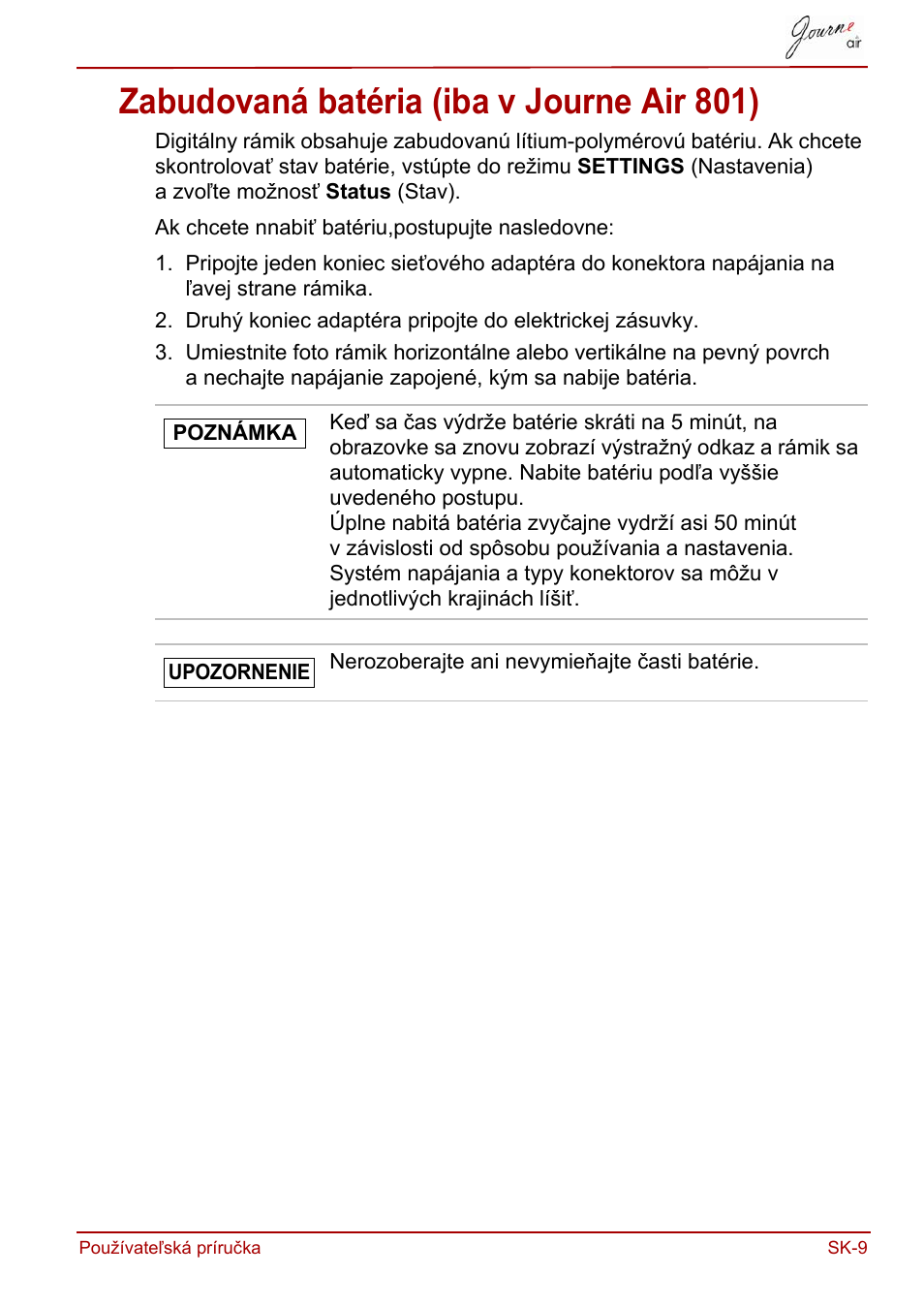 Zabudovaná batéria (iba v journe air 801) | Toshiba JournE Air800-801 User Manual | Page 587 / 829