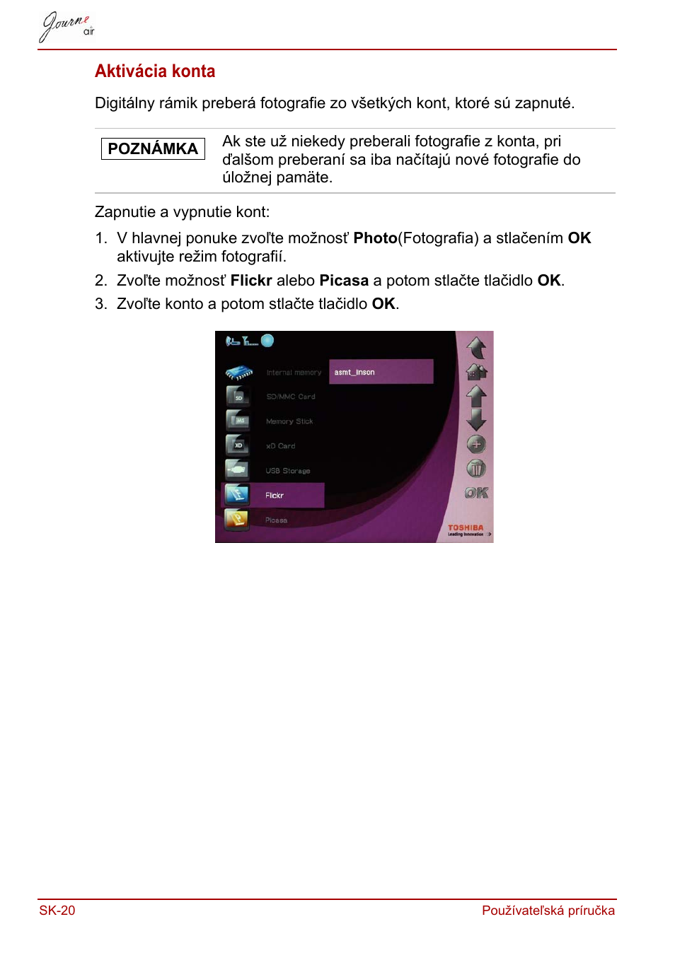 Aktivácia konta | Toshiba JournE Air800-801 User Manual | Page 598 / 829